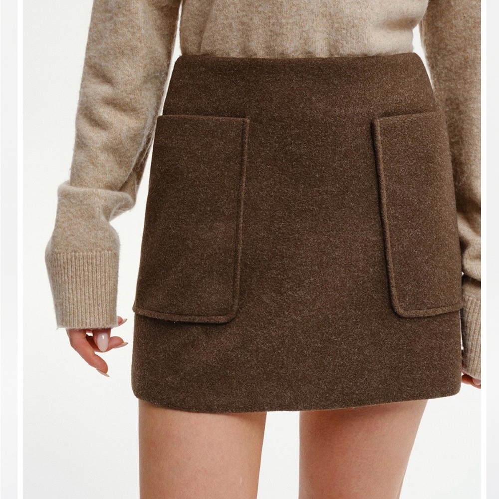 Commense Brown Mini Skirt
